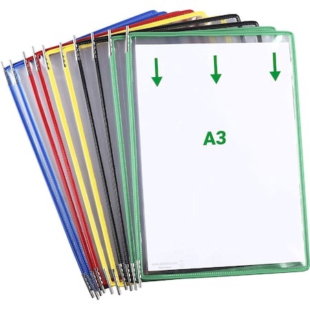 Tarifold Assorted Color Display Pockets, PK10 P090A3